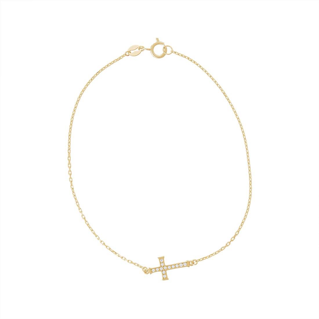 9ct Yellow Gold Cross Bracelet Bracelets Bevilles