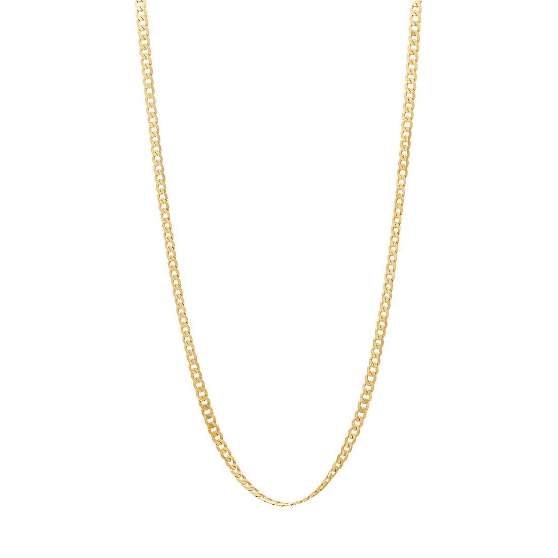 9ct Yellow Gold Diamond Cut Curb Chain Necklace 46cm Necklaces Bevilles