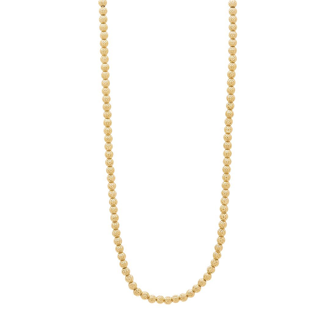 9ct Yellow Gold Diamond Cut Rolo Ball Necklace 45cm Necklaces Bevilles