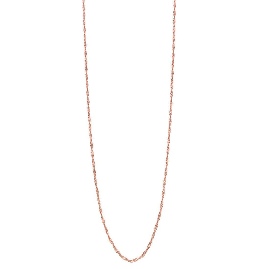 9ct Rose Gold Singapore Chain Necklace 50cm Bevilles Jewellers