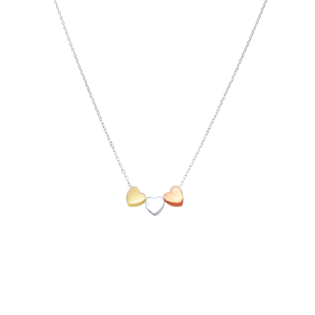 42cm Rose Heart Necklace in Sterling Silver Necklaces Bevilles 
