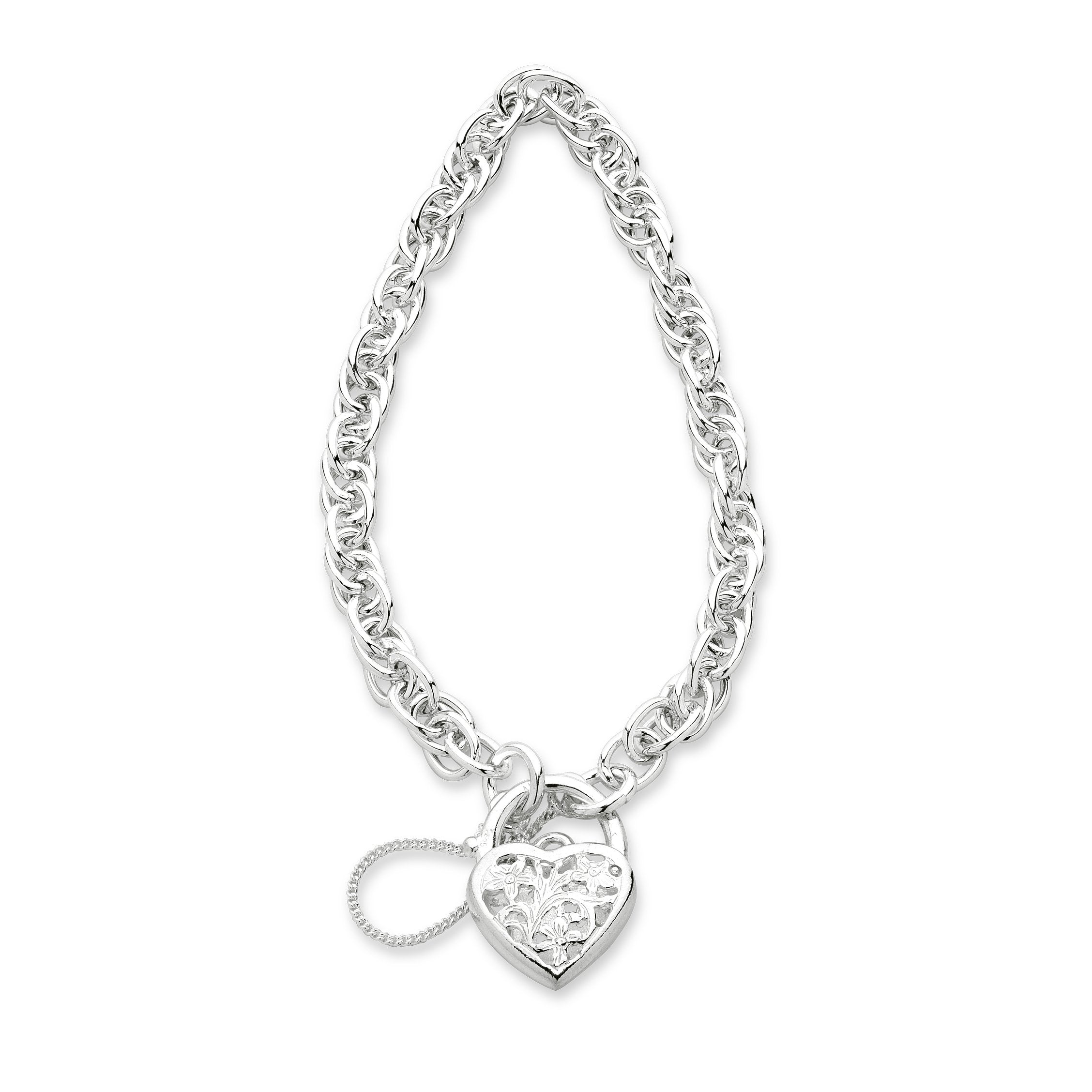 Sterling Silver Padlock Bracelet Bracelets Bevilles