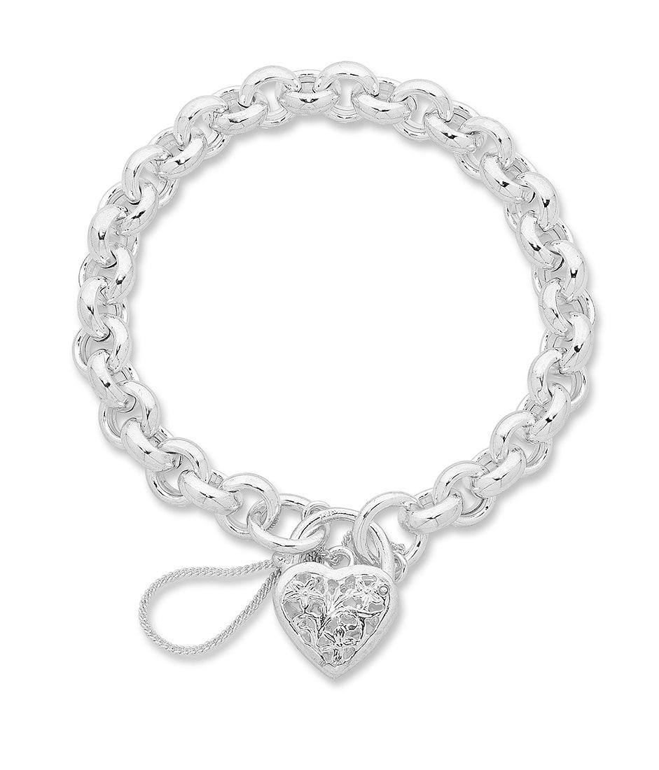 Sterling Silver Solid Round Belcher with Filigree Bracelet Bracelets Bevilles
