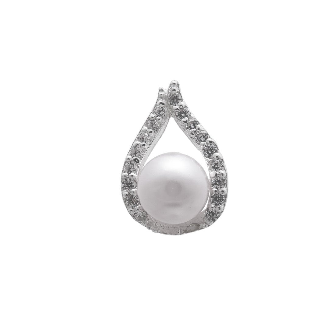 Synthetic White Pearl Necklace and Earrings Set in Sterling Silver Jewellery Sets Bevilles