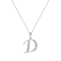 Diamond Initial Necklace in Sterling Silver Necklaces Bevilles D