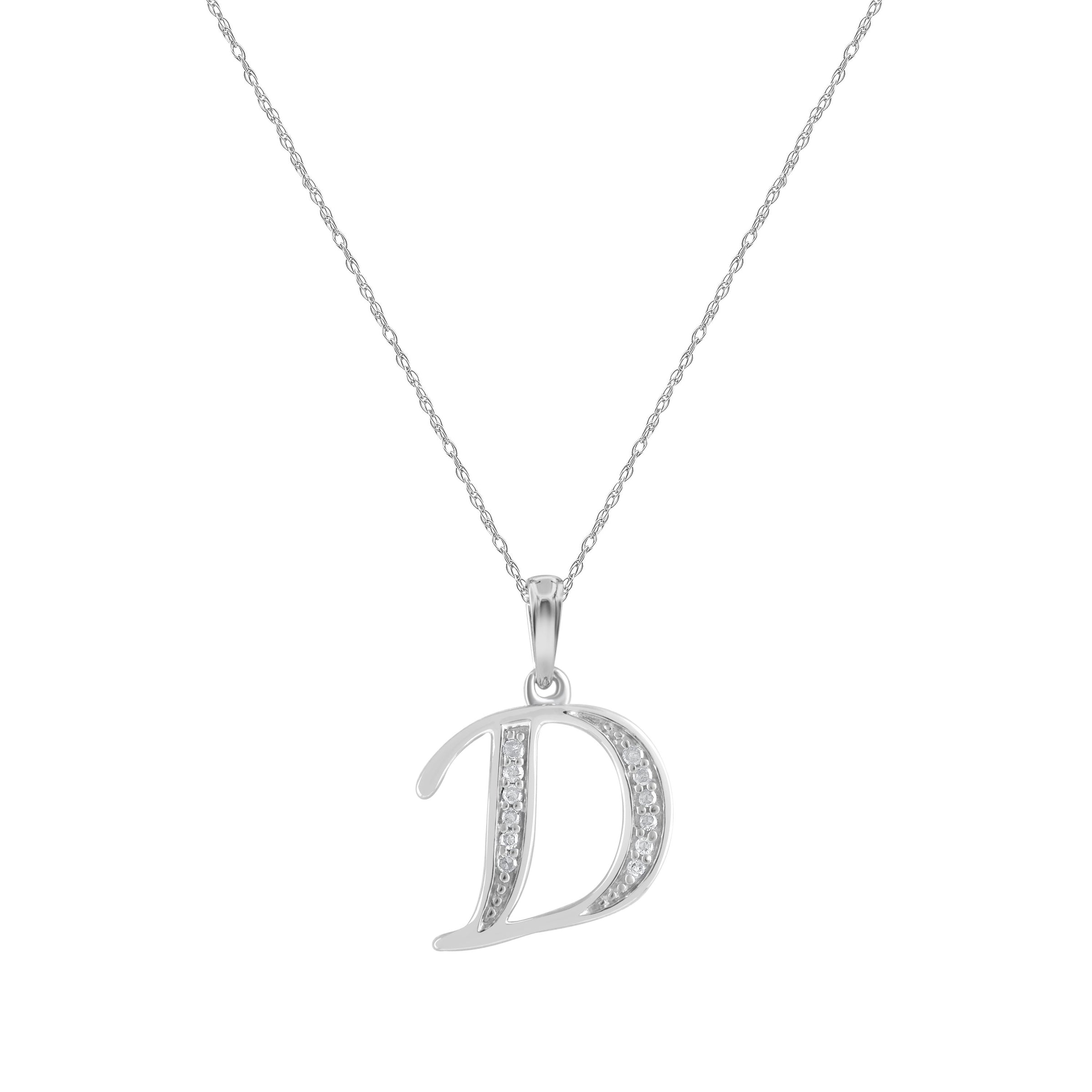 Diamond Initial Necklace in Sterling Silver Necklaces Bevilles D