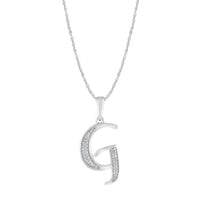 Diamond Initial Necklace in Sterling Silver Necklaces Bevilles G