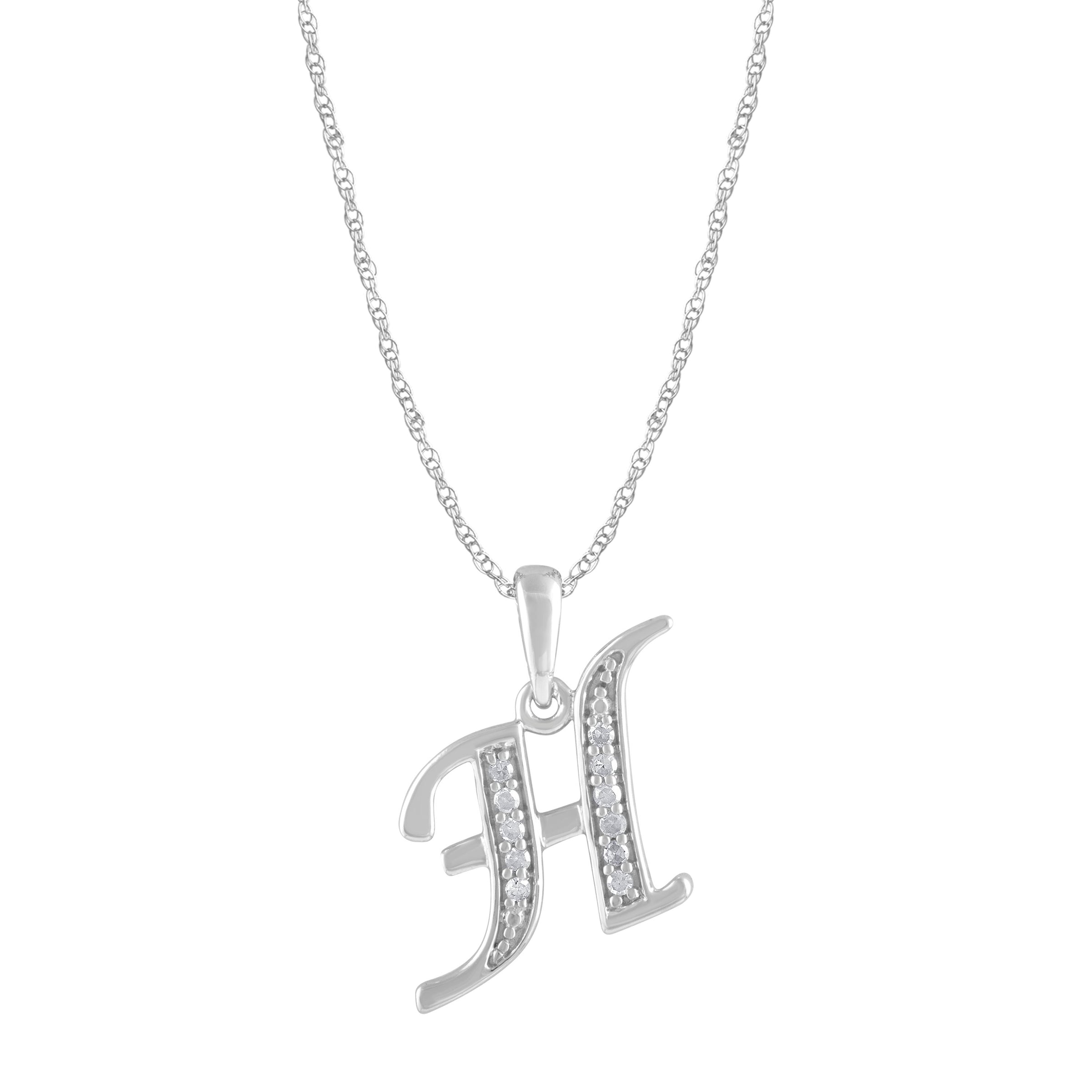 Diamond Initial Necklace in Sterling Silver Necklaces Bevilles H