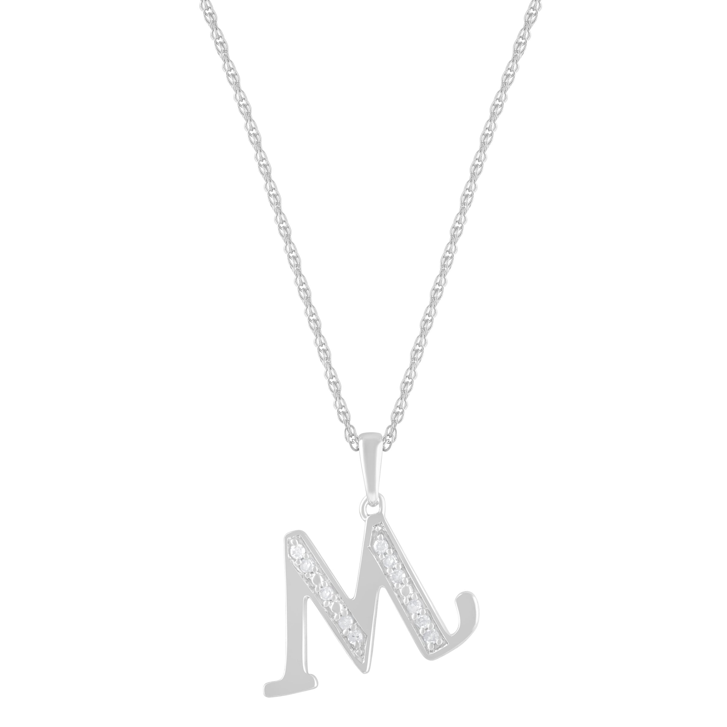 Diamond Initial Necklace in Sterling Silver Necklaces Bevilles M