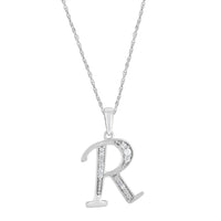 Diamond Initial Necklace in Sterling Silver Necklaces Bevilles R