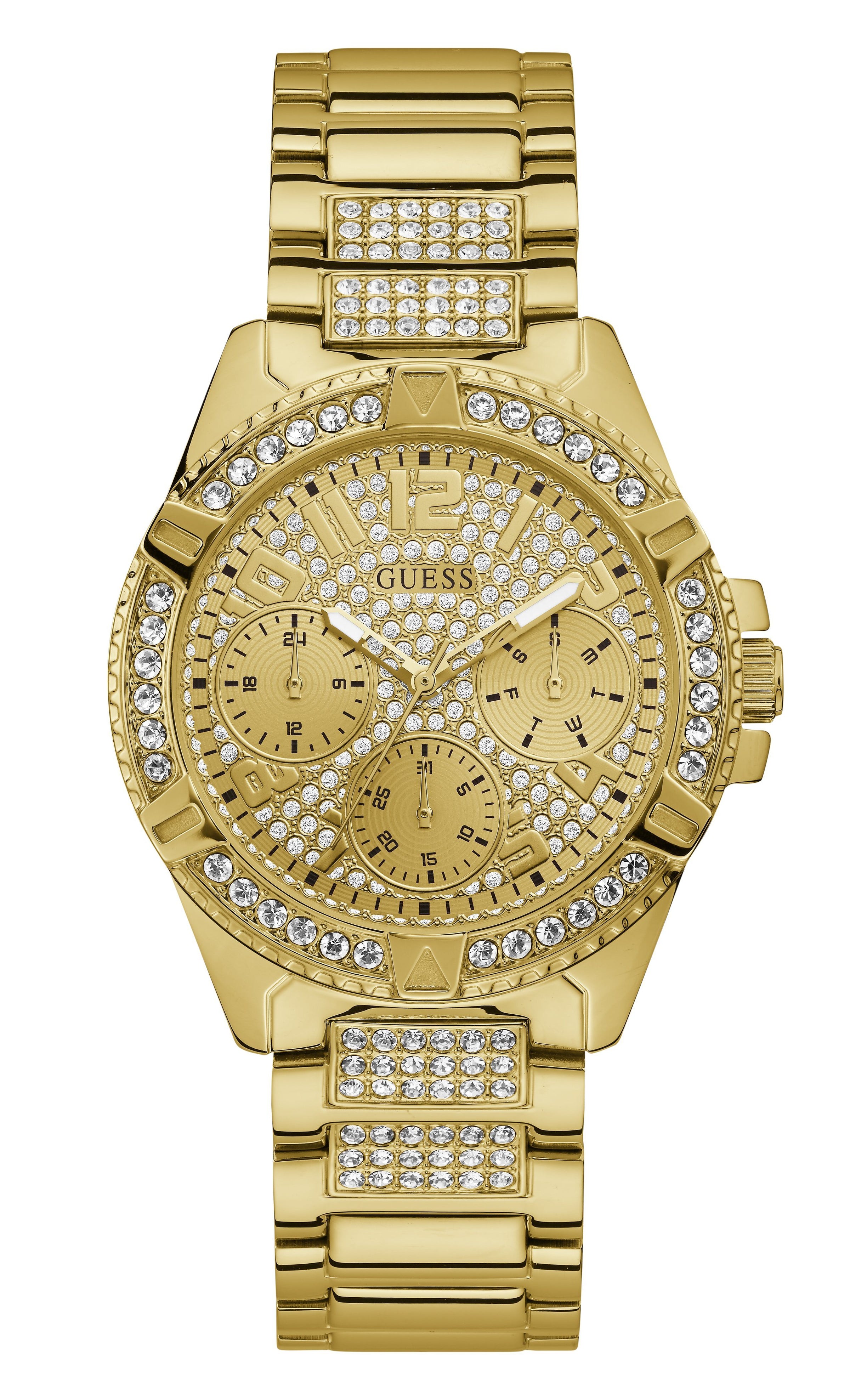 Guess Lady Frontier Crystal Gold Watch W1156L2 Watches Guess
