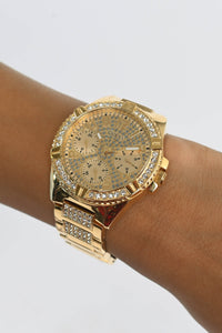 Guess Lady Frontier Crystal Gold Watch W1156L2 Watches Guess