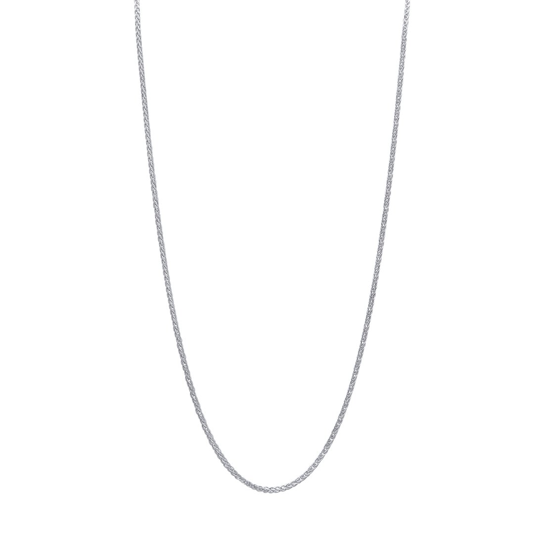 9ct White Gold Diamond Cut Wheat Chain Necklace 50cm Necklaces Bevilles