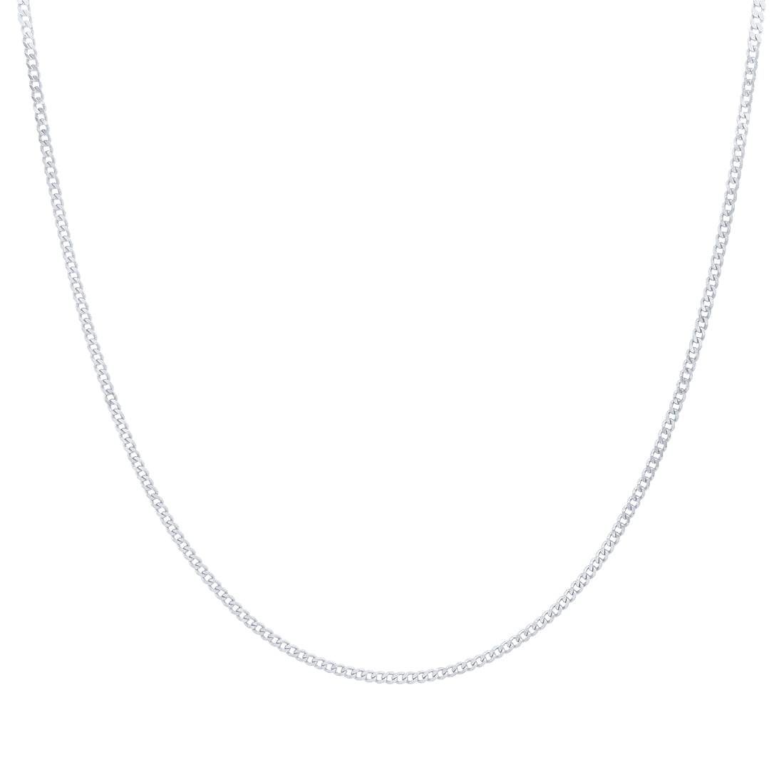 9ct White Gold Curb Chain Necklace 45m Necklaces Bevilles