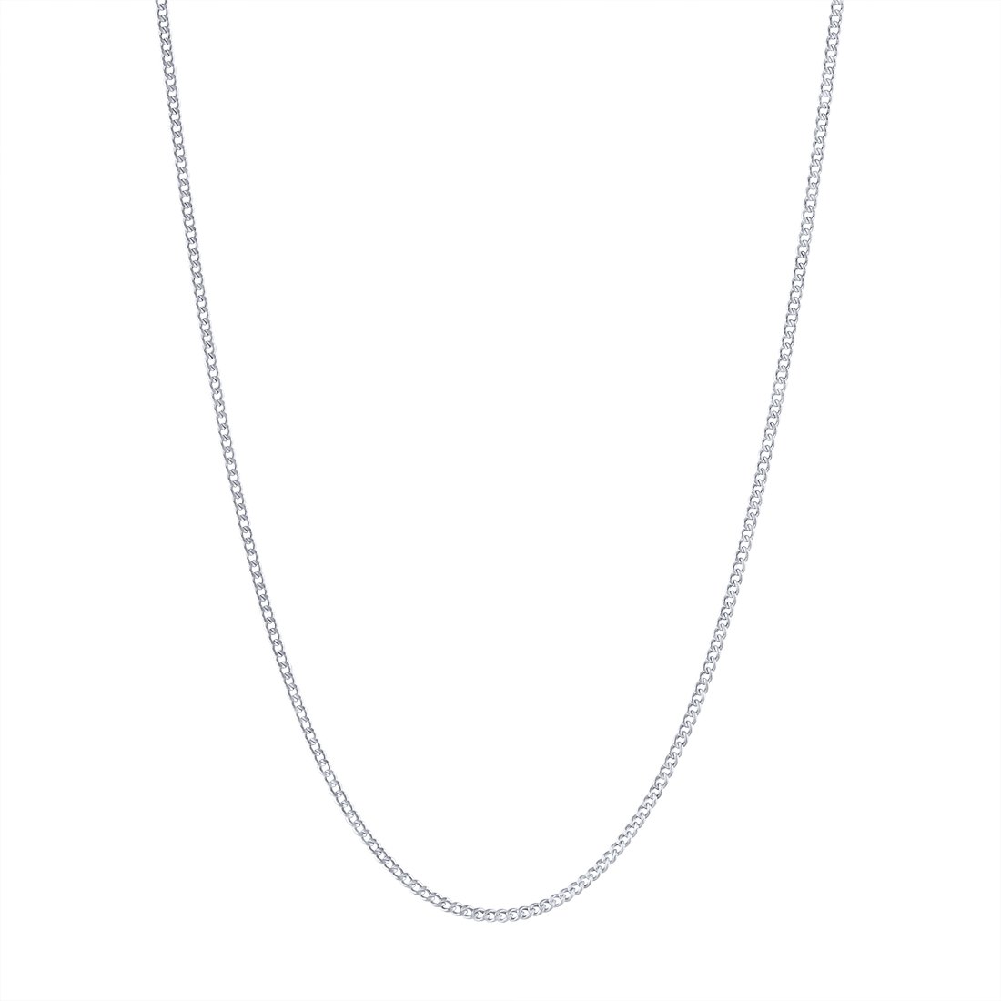 9ct White Gold Diamond Cut Curb Chain Necklace 40cm Necklaces Bevilles