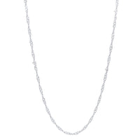 9ct White Gold Fine Singapore Necklace Chain Necklaces Bevilles