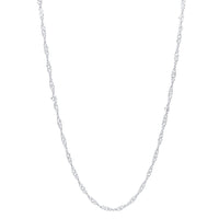 9ct White Gold Fine Singapore Necklace Chain 50cm Necklaces Bevilles