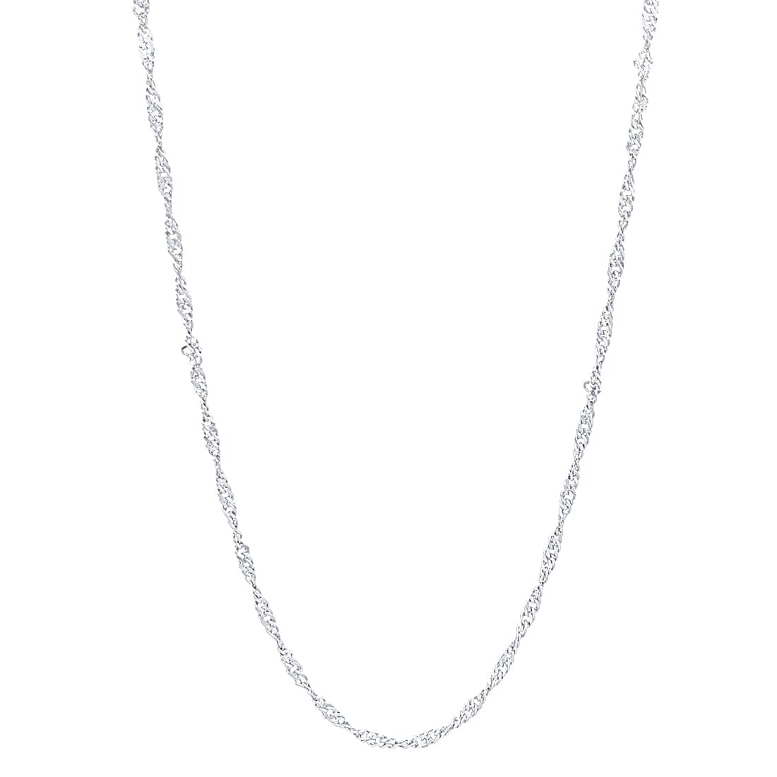 9ct White Gold Fine Singapore Necklace Chain 50cm Necklaces Bevilles