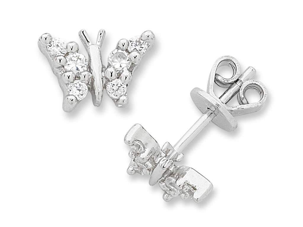 Children's Sterling Silver Butterfly Earrings Earrings Bevilles