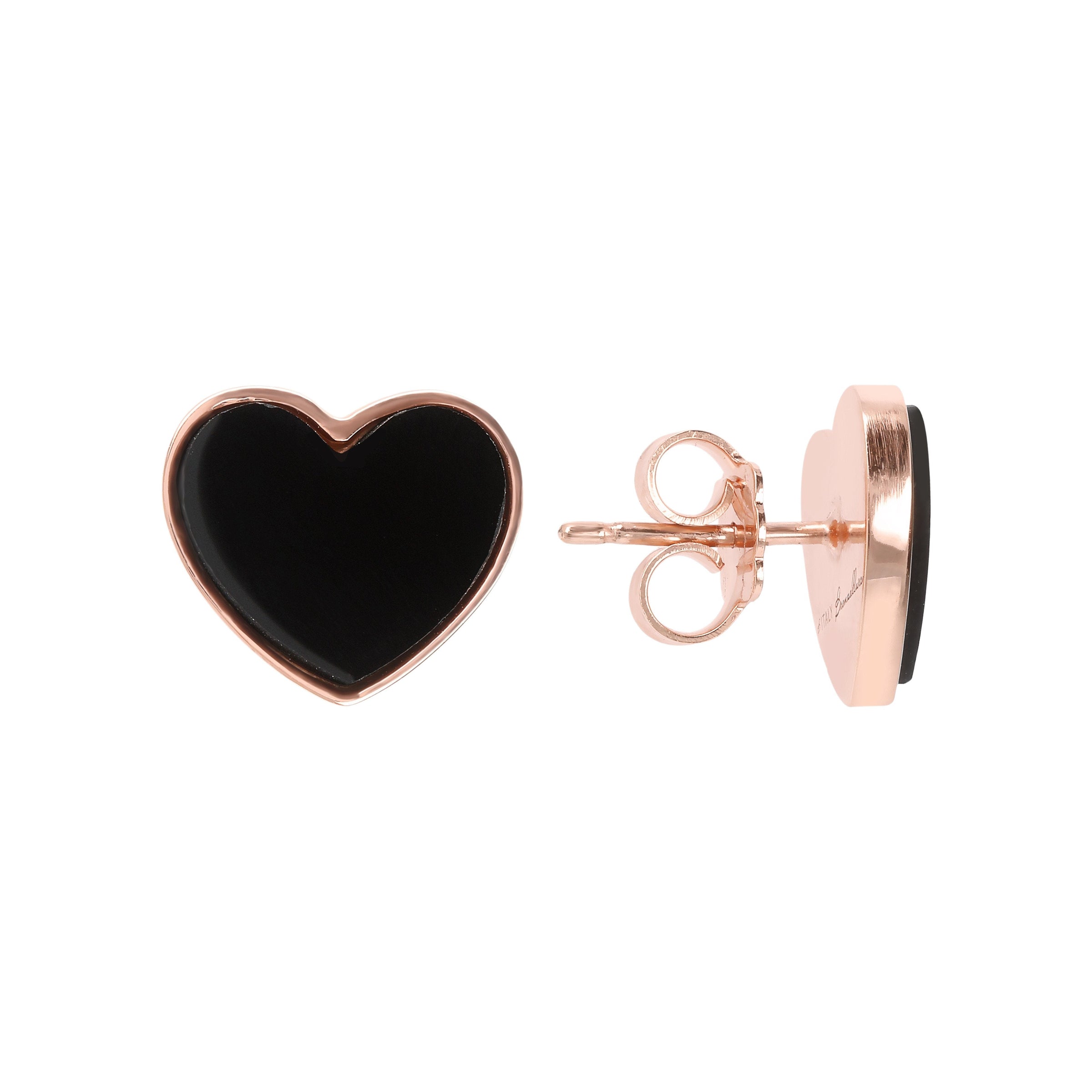 Bronzallure Natural Stone Heart Earrings Earrings Bronzallure