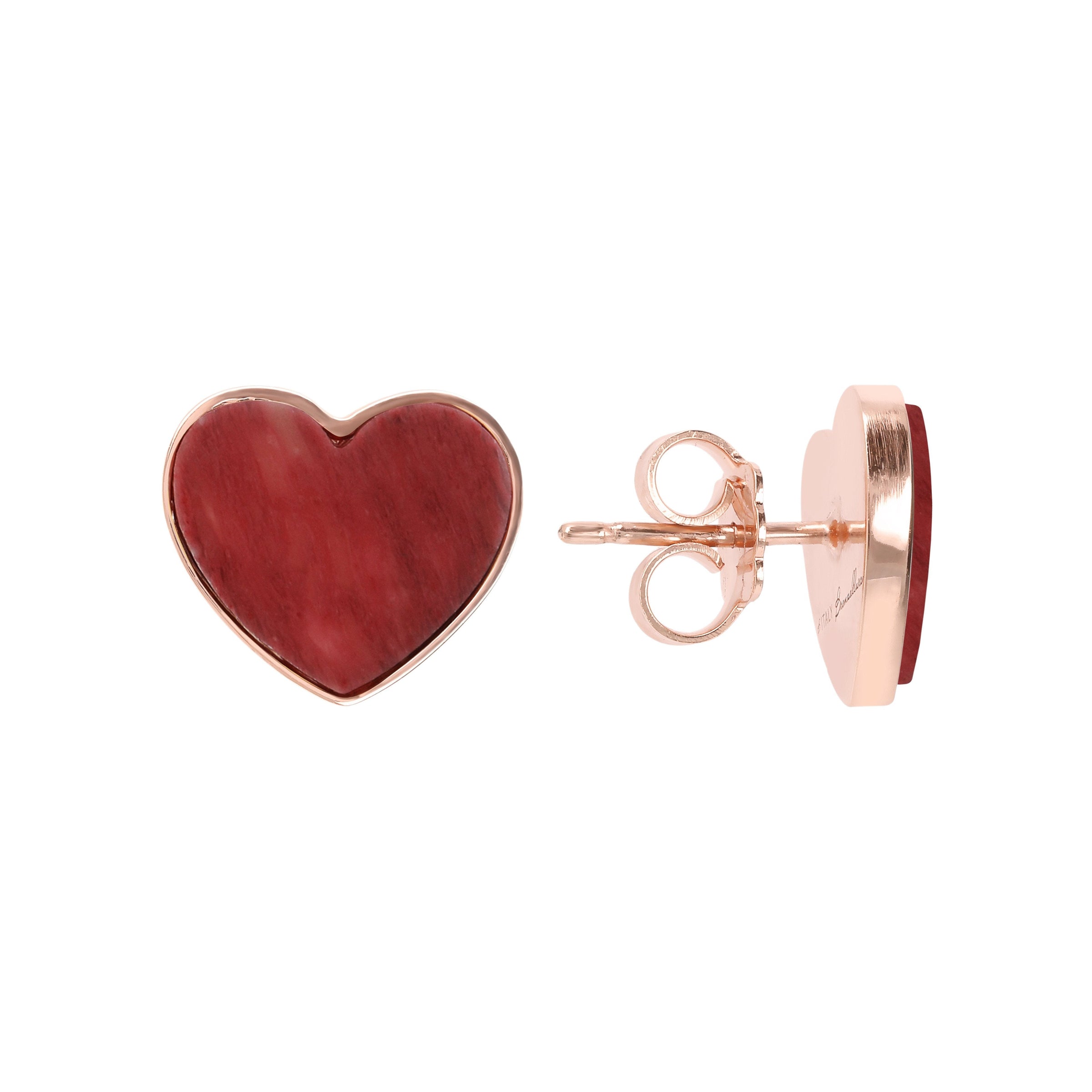 Bronzallure Natural Stone Heart Earrings Earrings Bronzallure