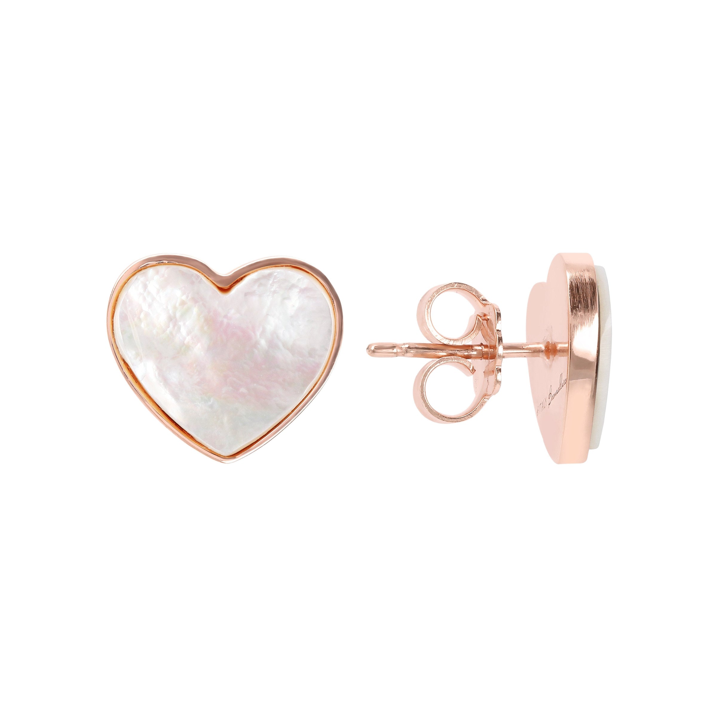 Bronzallure Natural Stone Heart Earrings Earrings Bronzallure