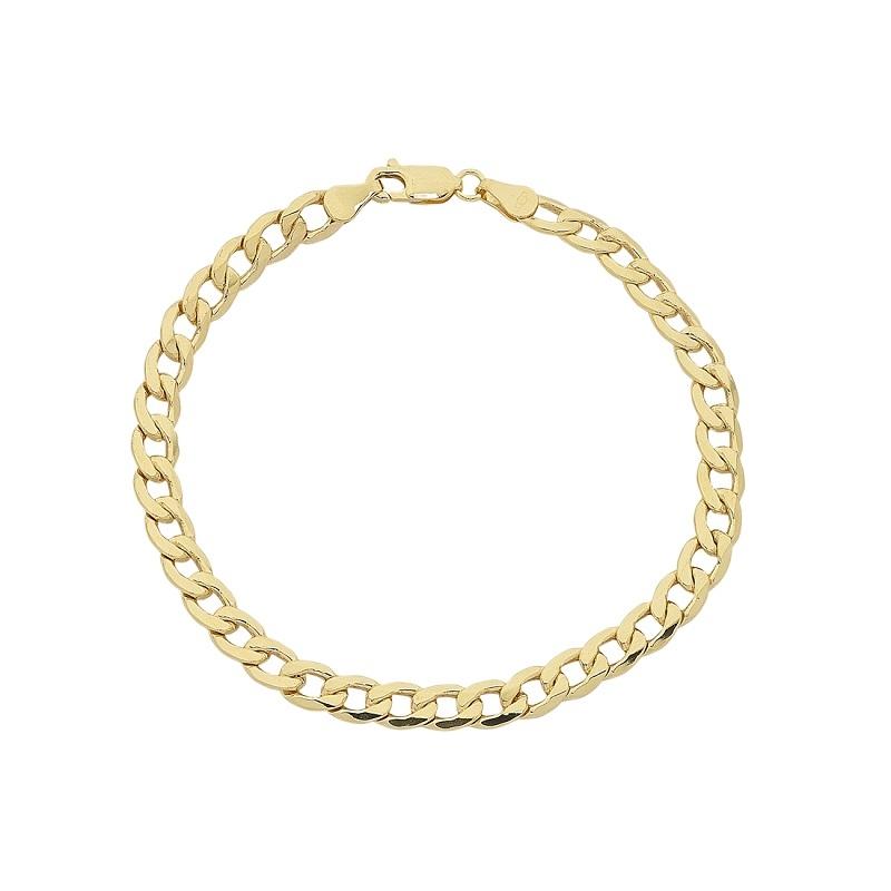 9ct Yellow Gold Silver Infused 21cm Curb Bracelet Bracelets Bevilles