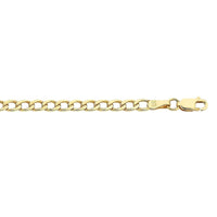 9ct Yellow Gold Silver Infused Curb Necklace 55cm Necklaces Bevilles