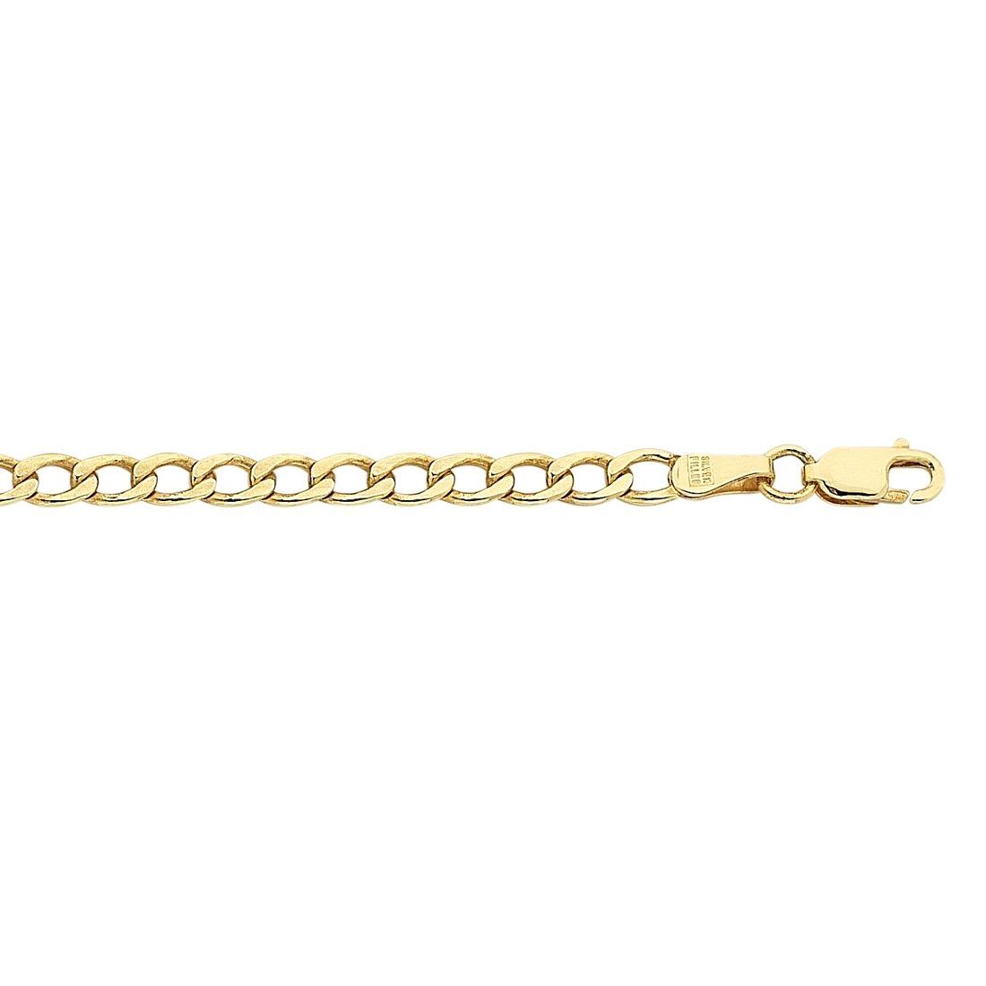 9ct Yellow Gold Silver Infused Curb Necklace 55cm Necklaces Bevilles