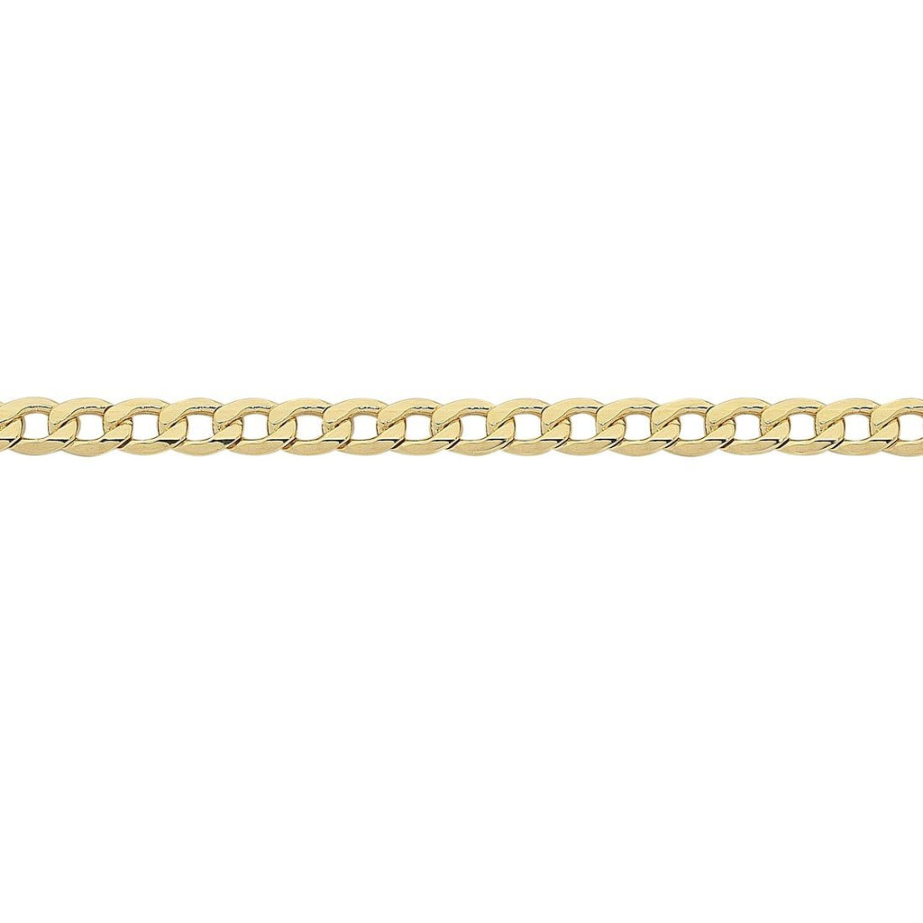 9ct Yellow Gold Silver Infused 55cm Curb Necklace Bevilles Jewellers