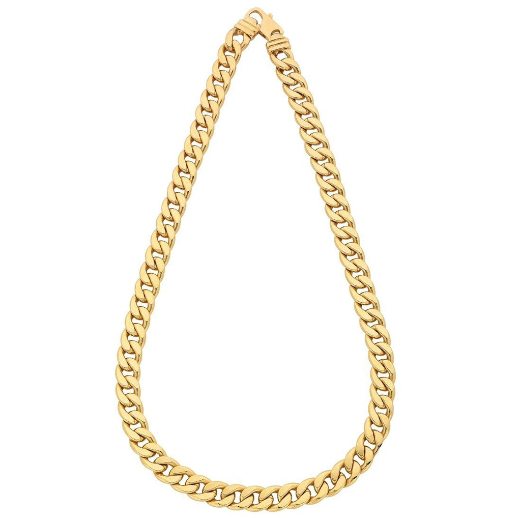 9ct Yellow Gold Silver Infused Curb Necklace 60cm Bevilles Jewellers