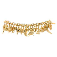 9ct Yellow Gold Silver Filled Charm Bracelet Bracelets Bevilles