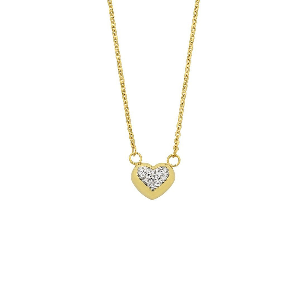 9ct Yellow Gold Silver Infused Crystal Puff Necklace Bevilles Jewellers
