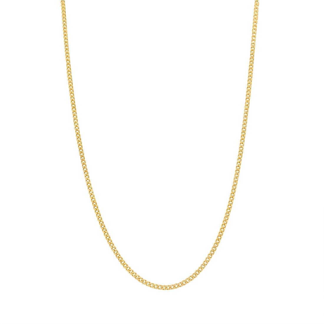 9ct Yellow Gold Fine Diamond Cut Curb Chain Necklace 45cm Necklaces Bevilles
