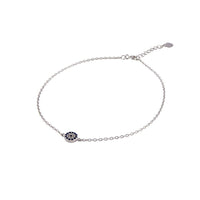 Sterling Silver White and Blue Cubic Zirconia Evil Eye Bracelet Bracelets Bevilles