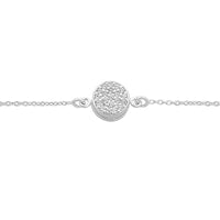 Sterling Silver Cubic Zirconia Pave Disc Bracelet Bracelets Bevilles