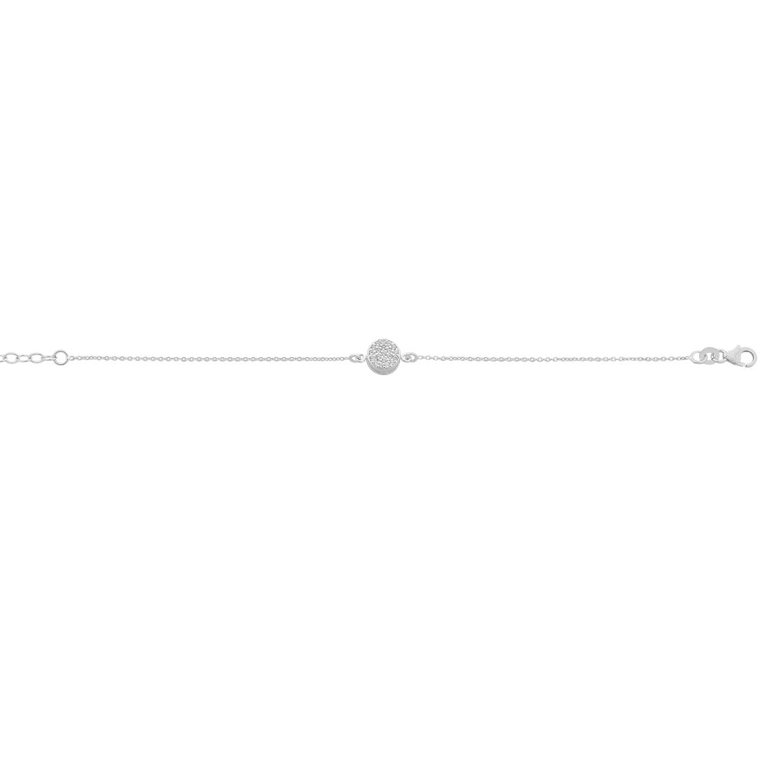Sterling Silver Cubic Zirconia Pave Disc Bracelet Bracelets Bevilles