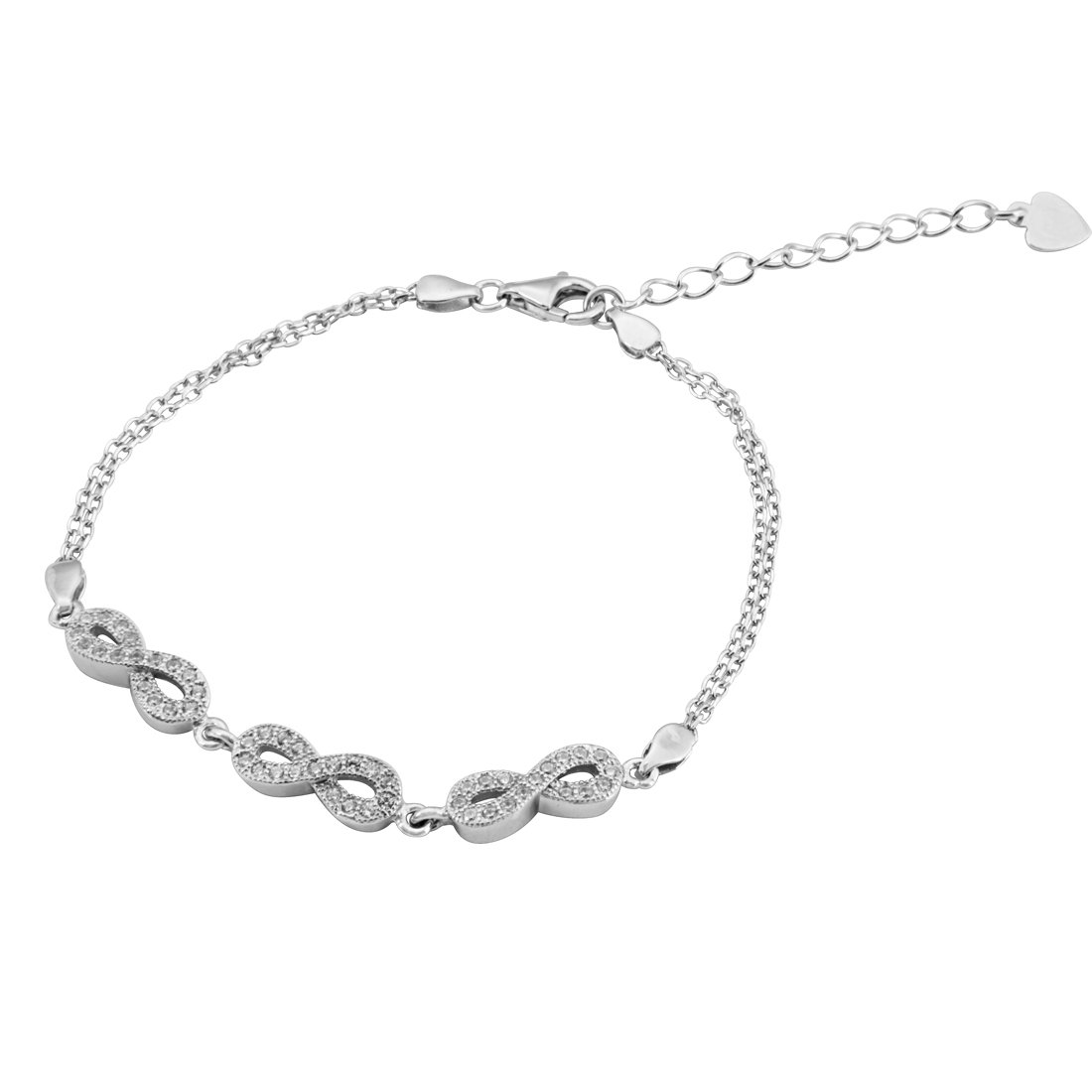 Sterling Silver Cubic Zirconia Infinity Bracelet Bracelets Bevilles
