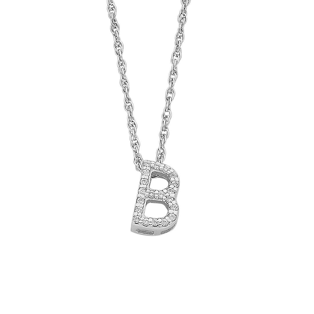 Sterling Silver Cubic Zirconia Initial Necklace Necklaces Bevilles