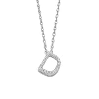 Sterling Silver Cubic Zirconia Initial Necklace Necklaces Bevilles