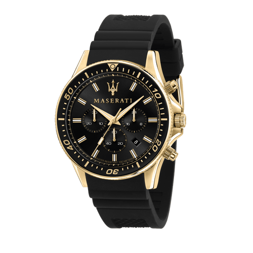 Maserati Sfida 44mm Black Stainless Steel Chronograph Watch Watches Maserati 