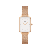 Daniel Wellington Quadro 20X26 Pressed Melrose Lumine Rose Gold & White Watch Watches Daniel Wellington 