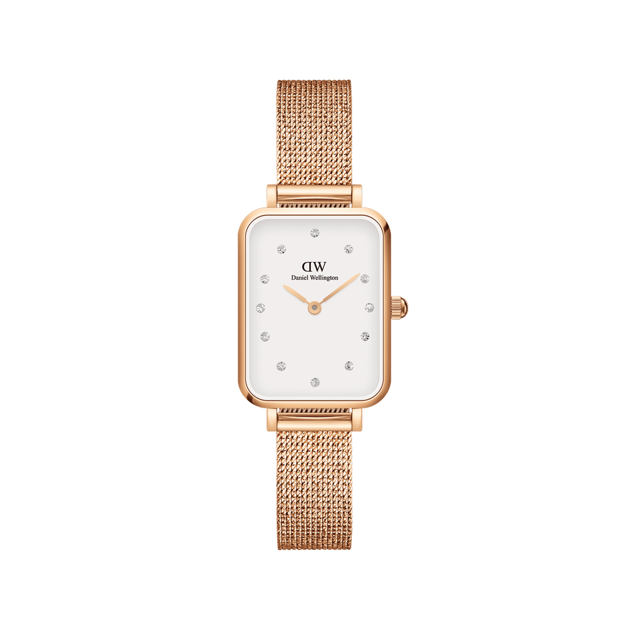 Daniel Wellington Quadro 20X26 Pressed Melrose Lumine Rose Gold & White Watch Watches Daniel Wellington 