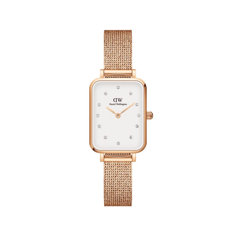 Daniel Wellington Quadro 20X26 Pressed Melrose Lumine Rose Gold & White Watch Watches Daniel Wellington 