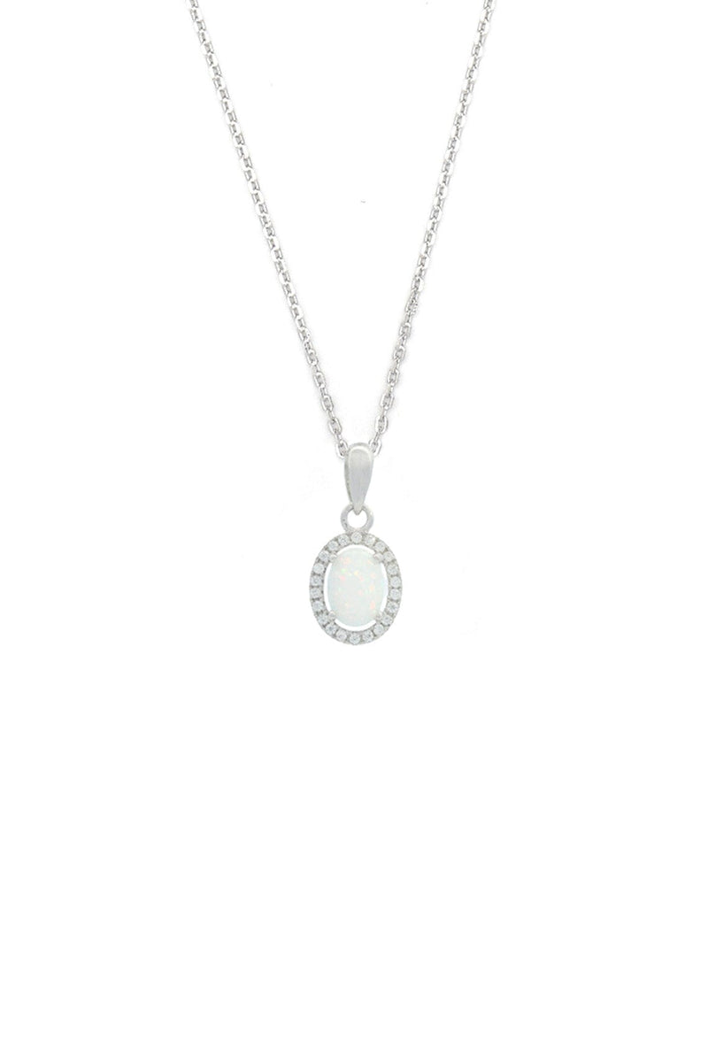 OPAL GLOW BLACKWATTLE WHITE CREATED OPAL PENDANT SILVER Bevilles Jewellers 