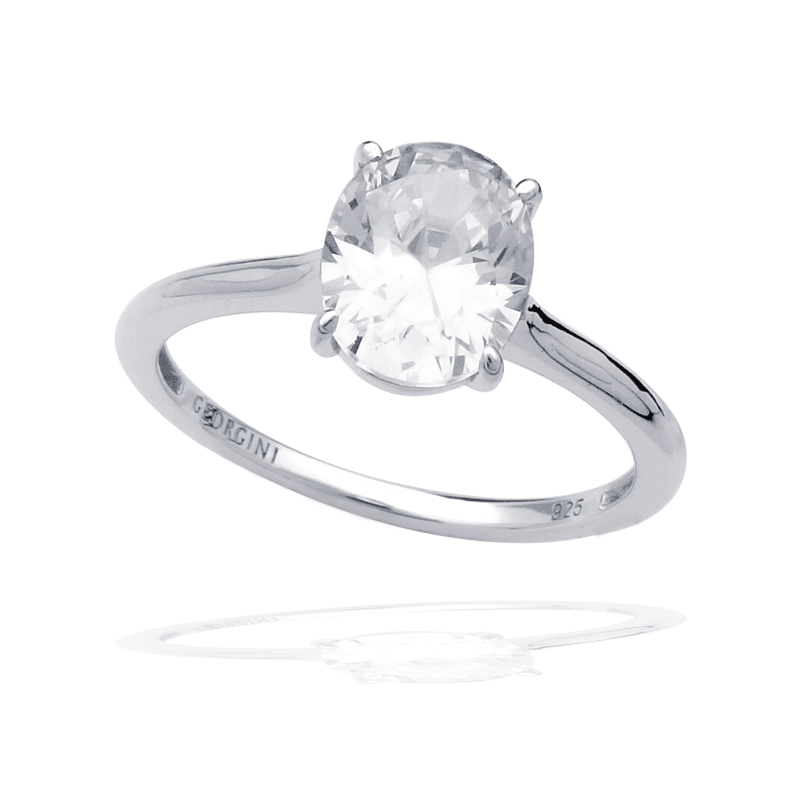 A CHRISTMAS JOURNEY ELLIPSE SOLITAIRE SILVER - 5 Bevilles Jewellers 