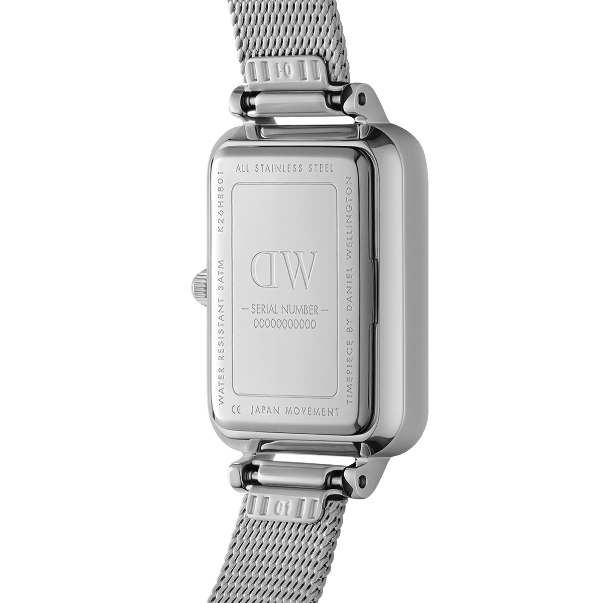 Daniel Wellington Quadro 20X26 Pressed Sterling Lumine Silver & White Watch Watches Daniel Wellington 