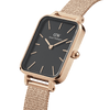 Daniel Wellington Quadro 20X26 Pressed Melrose Rose Gold & Black Watch Watches Daniel Wellington 