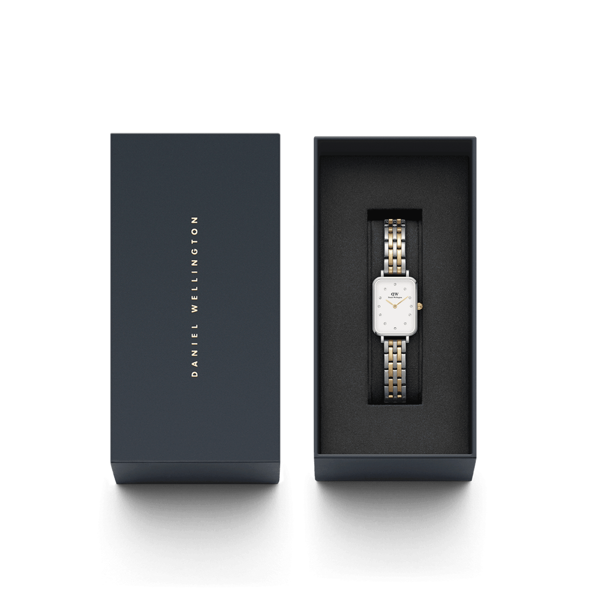 Daniel Wellington Quadro Lumine 20x26 5-Link Gold & Silver White Watch Watches Daniel Wellington 