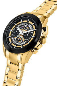 Maserati Traguardo 45mm Chronograph Gold Stainless Steel Strap Watch Watches Maserati 